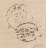 144555 1879 MAIL BRADFORD, YORKS TO NAPLES 2½d ROSY-MAUVE PL.14 (SG141).