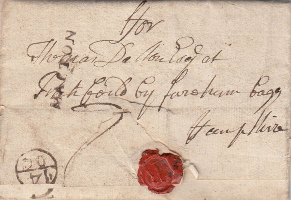 144561 1723 MAIL FOLKTON, NORTH YORKS TO LONDON REDIRECTED TO TITCHFIELD, HAMPSHIRE WITH 'MATTON' HANDSTAMP IN ERROR FOR MALTON (YK1887).