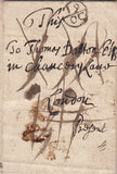 144561 1723 MAIL FOLKTON, NORTH YORKS TO LONDON REDIRECTED TO TITCHFIELD, HAMPSHIRE WITH 'MATTON' HANDSTAMP IN ERROR FOR MALTON (YK1887).