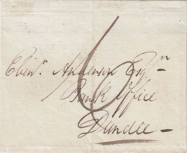 144568 1796 MAIL BRECHIN, ANGUS TO DUNDEE 'BRECHIN' STRAIGHT LINE HANDSTAMP.