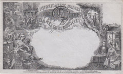 144573 CIRCA 1890 VALENTINE 'TEMPERANCE' ENVELOPE DERAEDEMAEKER REPRINT IN BLACK ON GREY WOVE PAPER.
