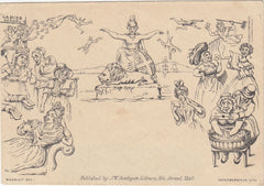 144577 CIRCA 1890 SOUTHGATE CARICATURE No.2 'LADIES ENVELOPE' DERAEDEMAEKER REPRINT IN BLACK ON WHITE WOVE PAPER.