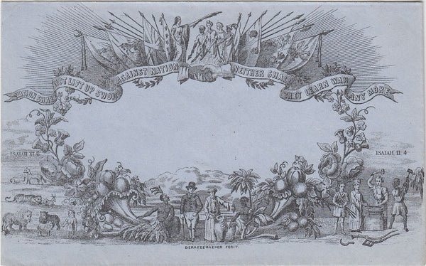 144587 CIRCA 1890 VALENTINE 'PEACE' ENVELOPE DERAEDEMAEKER REPRINT.
