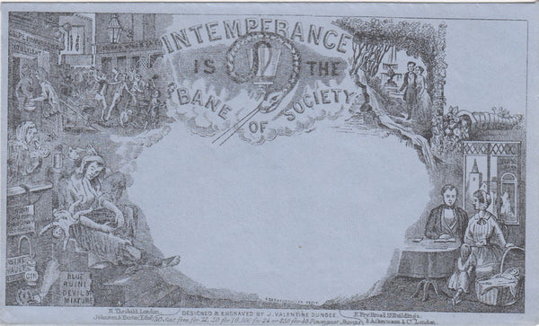 144589 CIRCA 1890 VALENTINE 'INTEMPERANCE' ENVELOPE DERAEDEMAEKER REPRINT.