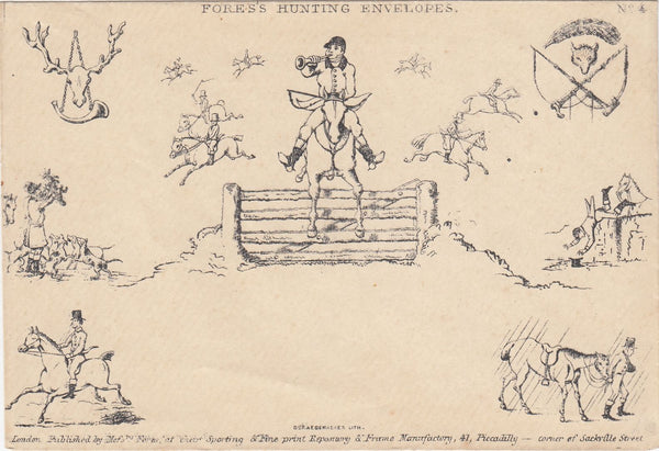 144590 CIRCA 1890 DERAEDEMAEKER REPRINT 'FORES'S HUNTING ENVELOPES No.4' .