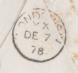 144591 1878 MAIL PHILADELPHIA TO LONDON WITH U.S. 10c, REDIRECTED WITHIN LONDON GB 1d PL.192 (SG43).