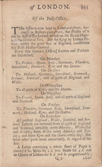 144597 1681 PART TEXT COMPRISING 24 PAGES EX THOMAS LA LAUNE'S 'THE PRESENT STATE OF LONDON' AND GIVING POSTAL DETAILS INCLUDING DESCRIBING THE DOCKWRA PENNY POST.