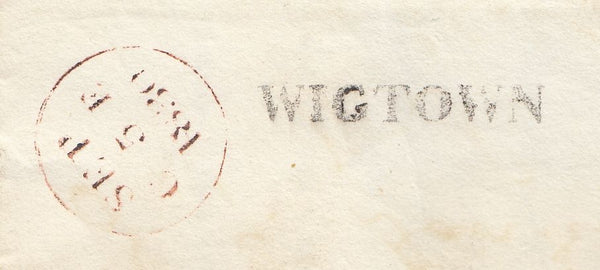 144605 1830 MAIL WIGTOWN TO EDINBURGH WITH 'WIGTOWN' HANDSTAMP IN BLACK.
