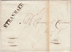 144606 1803 MAIL STRANRAER TO AYR WITH 'STRANRAER' STRAIGHT LINE HANDSTAMP.