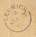 144609 1866 MAIL AIKEN, SOUTH CAROLINA, TO SHETLAND, SCOTLAND U.S.A. WASHINGTON 3c BROWN-ROSE x EIGHT, REDIRECTED TO EDINBURGH G.B. 1d (SG43).
