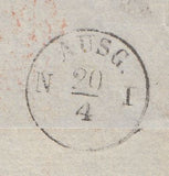 144615 1858 LARGE PART WRAPPER LONDON TO PRUSSIA 4d (SG66) x FOUR.
