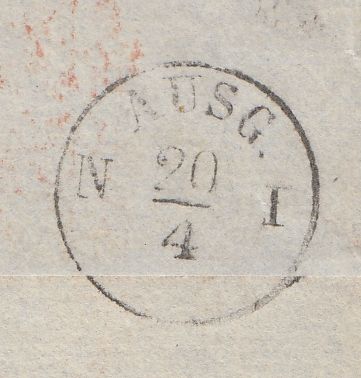 144615 1858 LARGE PART WRAPPER LONDON TO PRUSSIA 4d (SG66) x FOUR.