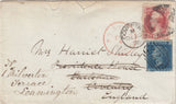 144616 1870 MAIL BOSTON, U.S.A. TO COVENTRY U.S. 6c LINCOLN REDIRECTED TO LEAMINGTON G.B. 2d BLUE (SG45).