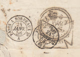 144621 1856 MAIL LONDON TO PESSAC, GIRONDE, FRANCE PAIR 4d CARMINE SMALL GARTER (SG62).