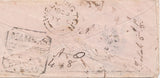 144628 1863 MAIL LIVERPOOL TO MADRAS, INDIA 9d BISTRE (SG86) POSTAGE UNDERPAID 'DEFICIENT POSTAGE/BRITISH SHARE OF FINE' HANDSTAMP.