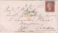 144635 1857 MAIL GLASGOW TO LONDON 1d (SG29) 'FRANKLIN PLACE' SCOTS LOCAL CANCELLATION TYPE VIII.