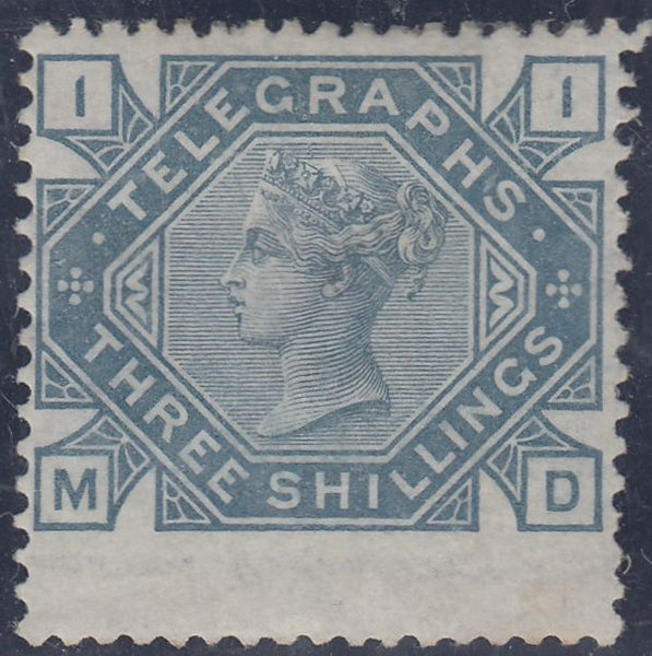 144647 1877 3s TELEGRAPH SLATE-BLUE (T11/L229) GOOD UNUSED.