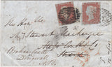 144653 1847 MAIL USED IN LONDON 1d (SG9)(RF) REDIRECTED TO DINGWALL. SCOTTISH HIGHLANDS 1d (SG8)(LI).