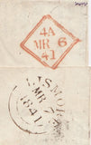 144658 1841 MAIL DUBLIN TO LISMORE, COUNTY WATERFORD FINE PAIR 1d RED PL.8 (SG7).