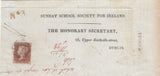 144659 1841 LARGE PART WRAPPER STRABANE, COUNTY TYRONE TO DUBLIN VERY FINE 1d RED PL.8 (SG7) (QH).