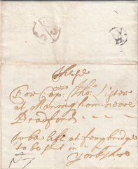 144666 1671 MAIL LONDON TO BRADFORD, YORKS WITH LONDON '5/off' HANDSTAMP (L65d).
