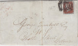 144669 1845 MAIL GLASGOW TO EDINBURGH 1d (SG8) 'MAE WEST' 'TOO LATE' HANDSTAMP.