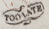 144669 1845 MAIL GLASGOW TO EDINBURGH 1d (SG8) 'MAE WEST' 'TOO LATE' HANDSTAMP.