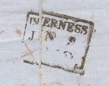 144673 1848 HEALTH QUESTIONNAIRE EDINBURGH TO INVERNESS 'PAID/6d/EXTRA' HANDSTAMP IN RED.