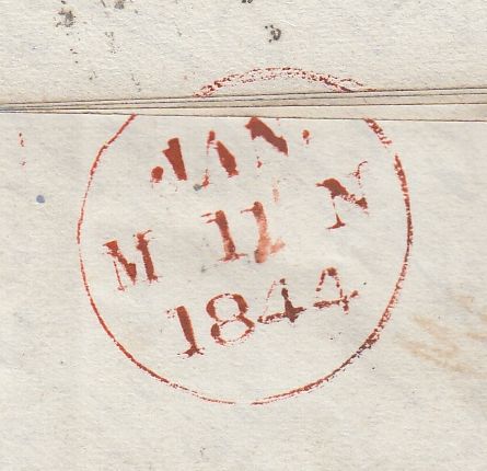 144676 1844 MAIL EDINBURGH TO HAWICK 1d (SG8) VERY FINE EDINBURGH MALTESE CROSS.