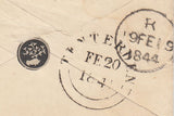 144685 1844 PENNY PINK ENVELOPE LONDON TO TENTERDEN, KENT LONDON No. '8' IN MALTESE CROSS, ALSO WAFER SEAL ON REVERSE.