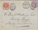 144686 1888 LATE FEE MAIL FLEET STREET TO HENLEY ON THAMES, FLEET STREET 'L.2' DUPLEX.