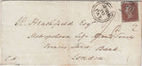 144690 1845 MAIL PLYMOUTH TO LONDON 1d (SG8) POSTAGE UNDERPAID WITH CIRCULAR 'MORE/TO/PAY' HANDSTAMP.