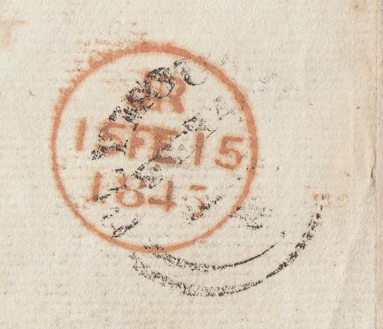 144690 1845 MAIL PLYMOUTH TO LONDON 1d (SG8) POSTAGE UNDERPAID WITH CIRCULAR 'MORE/TO/PAY' HANDSTAMP.