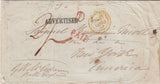 144698 1852 UNDELIVERED MAIL BATH, SOMERSET TO NEW YORK WITH 'ADVERTISED' AND 'SENT BACK TO ENGLAND/WITHOUT A REASON/FOR NON-DELIVERY' HANDSTAMPS.