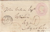 144717 1844 PENNY PINK ENVELOPE USED HONFLEUR, FRANCE TO AYR, SCOTLAND.