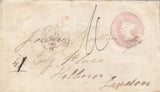 144718 1846 PENNY PINK ENVELOPE USED IN FRANCE FROM BOULOURS SUR MER TO HOLBORN, LONDON .