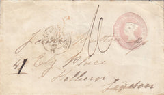 144718 1846 PENNY PINK ENVELOPE USED IN FRANCE FROM BOULOURS SUR MER TO HOLBORN, LONDON .