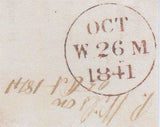 144720 1841 LARGE PART WRAPPER ARBROATH TO EDINBURGH 1d RED PLATE ELEVEN (SG7) (RI) ARBROATH MALTESE CROSS.