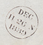 144726 1839 UNIFORM FOURPENNY POST 26TH DECEMBER EDINBURGH TO LONDON WITH VERY FINE HANDSTAMP '4'.