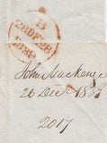 144726 1839 UNIFORM FOURPENNY POST 26TH DECEMBER EDINBURGH TO LONDON WITH VERY FINE HANDSTAMP '4'.