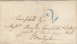 144728 1834 MAIL LEITH TO EDINBURGH, UNPAID WITH LEITH HANDSTAMP '2' CHARGEMARK IN BLUE.