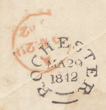 144733 1842 MAIL USED IN LONDON CHARING CROSS POST PAID CASH REDIRECTED TO ROCHESTER 1d (SG8)(NE).