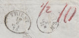 144740 1875 MAIL LONDON TO TRIESTE 1d PL.145 (SG43) x 2, ½d PL.10 (SG48).