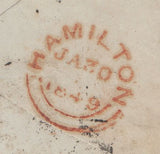 144745 1849 MAIL GLASGOW TO HAMILTON 1d (SG8) 'GLASGOW/L' CIRCULAR HANDSTAMP.