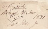144746 1831 MAIL CROMARTY, HIGHLANDS TO EDINBURGH 'CROMARTY' HANDSTAMP.