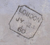 144757 1860 MAIL LONDON TO ROTTERDAM 2d BLUE (SG45) 1s PALE GREEN (SG73) PAYING 8d POSTAGE 6d LATE FEE.