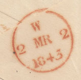 144759 1843 PENNY PINK DUBLIN TO BAGSHOT DUBLIN DISTINCTIVE MALTESE CROSS.