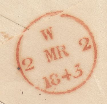 144759 1843 PENNY PINK DUBLIN TO BAGSHOT DUBLIN DISTINCTIVE MALTESE CROSS.