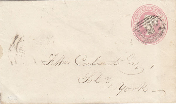 144769 1855 PENNY PINK ENVELOPE FILEY, NORTH YORKS TO YORK.