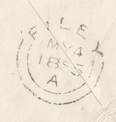 144769 1855 PENNY PINK ENVELOPE FILEY, NORTH YORKS TO YORK.